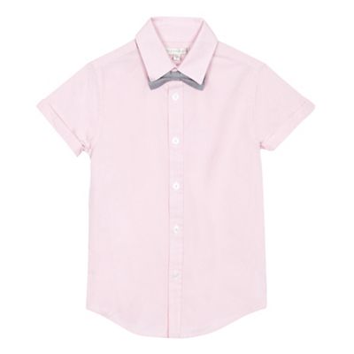Boys' pink Oxford shirt and bow tie set